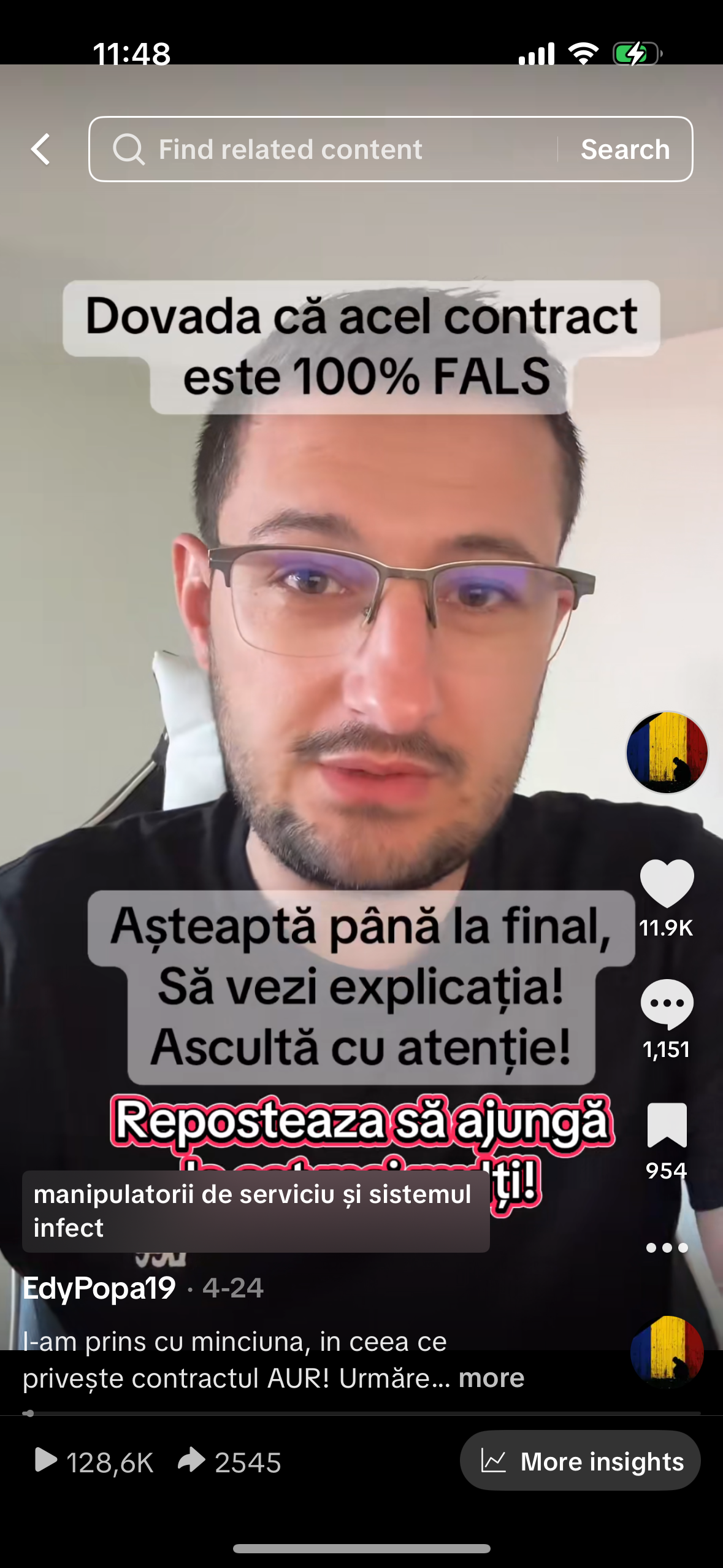 Realitate TV – Contract fals – GS – AUR